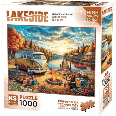 KS Games Пъзел KS Games от 1000 части - Лагерен огън при залез (20810)
