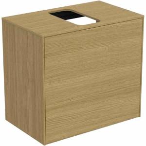 Ideal Standard Стенен шкаф Ideal Standard Atelier Conca, 1 чекмедже и плот с централен изрез, 60 см, светло дъбово покритие (T3934Y6)