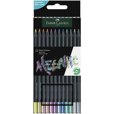 Faber-Castell Моливи Black Edition Metallic, 12 цвята (1015120722)