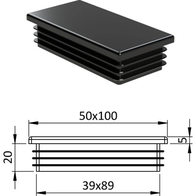 Krytka plastová 50 x 100 mm