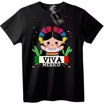 NOONEBRAND Тениска Viva Mexico карикатура - L, Black
