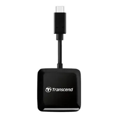 Transcend Четец за карти, Transcend SD/microSD Card Reader, USB 3.2 Gen 1, Black, Type C (TS-RDC3)