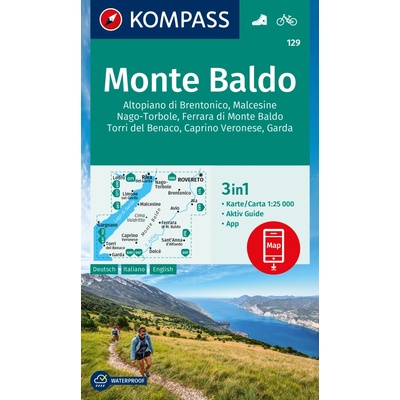 Monte Baldo a okolí Kompass 129 - turistická mapa