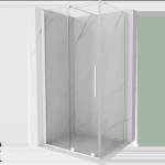 Mexen Velar плъзгаща се душ кабина 140 x 100 cm, прозрачна, бяла - 871-140-100-01-20 (871-140-100-01-20)