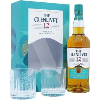 Glenlivet DOUBLE 12y 40% 0,7 l (dárkové balení 2 sklenice)