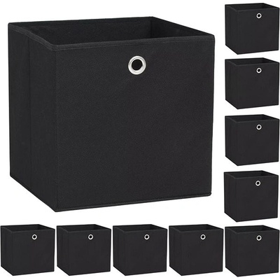 Nábytek XL Úložné boxy 10 ks netkaná textilie 32 x 32 x 32 cm černé 245746