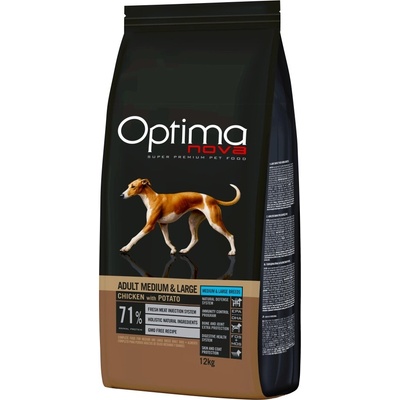Optimanova Dog adult střední velké Grain Free kuřecí 12 kg