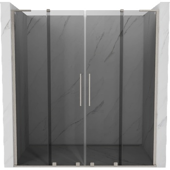 Mexen Velar Л Дуо плъзгащи се врати за душ 180 см, графит, четкан никел (871-180-003-42-97)