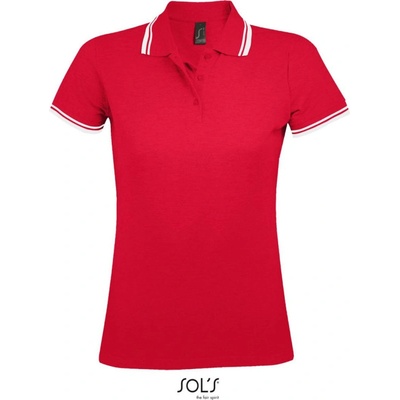 SOL's Collection Polokošile Pasadena Women krátký rukáv dámská COT-25057894101 Červená bílá