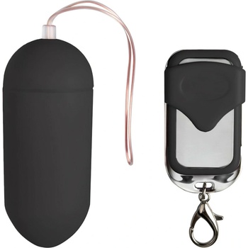 Easytoys - čierne vibračné vajíčko s diaľkovým ovládačom