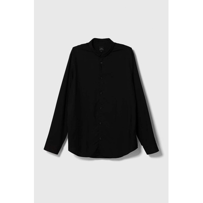 Armani Exchange pánska košeľa regular s klasickým golierom 8NZC49.ZNYXZ.NOS čierna