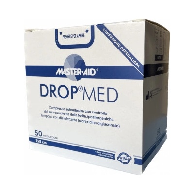 Master Aid Náplast antiseptická DROP MED, 7 x 5 cm/50ks s polštářkem