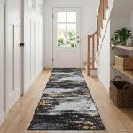 vidaXL Каса за килим LESAKA Черен и златен 100 x 250 cm (42045306)