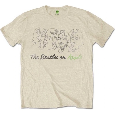 The Beatles tričko Outline Faces on Apple Natural