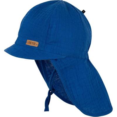 Pure Pure Детска шапка с козирка Pure pure Kids' Neck Protector Muslin Cap - Ink Blue - размер 43 cm (904-3870-0211)
