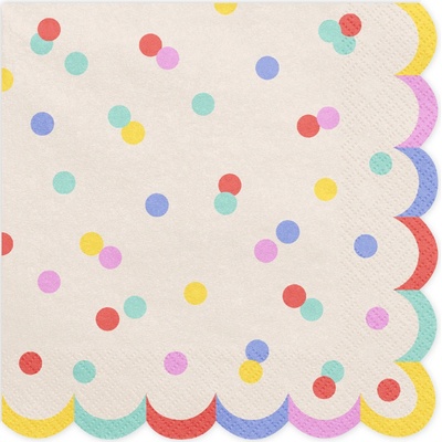 PartyDeco Papierové servítky - Farebné konfety 33 x 33 cm
