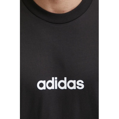 Adidas Памучна тениска adidas Essentials Linear в черно с принт JE8993 (JE8993)