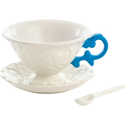 Seletti Чаша за чай с чинийка и лъжица I-WARES светло синьо, Seletti (SLT09858AZZ)