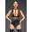 Noir Handmade F183 Powerwetlook Body with Wide Straps, Tulle Inserts and Velvet Choker M