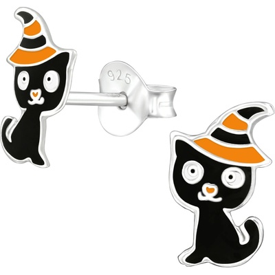Majya Strieborné náušnice KITTY WITCH 10717