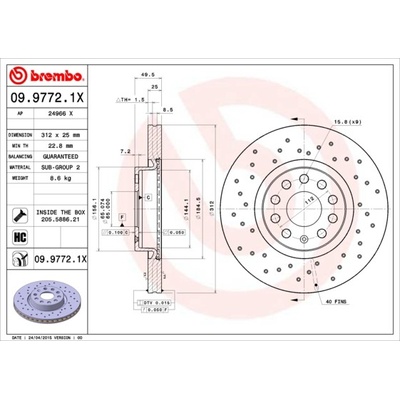 BREMBO Brzdový kotouč 09.9772.1X – Zbozi.Blesk.cz