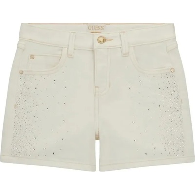 Guess Къси бежови деним панталони за момиче Guess с кристали