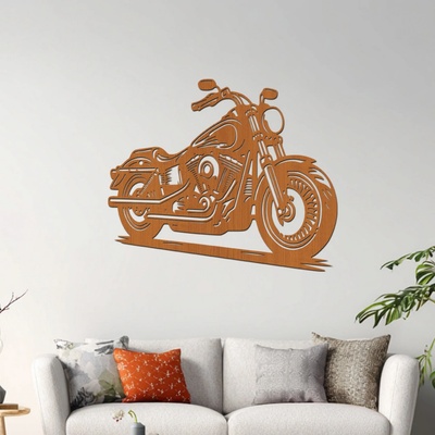 dřevo života Dřevěný obraz motorky Harley Davidson Rozměry (cm): 60x50, Zvolte barvu dekoru: Třešeň