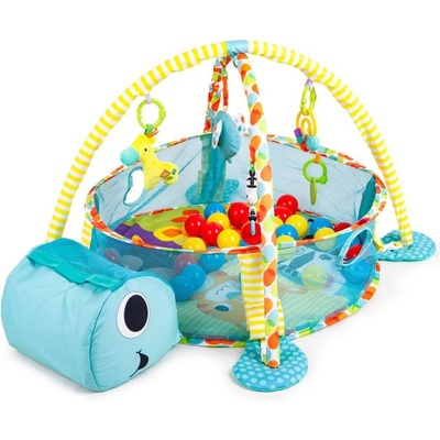 ECOTOYS Vzdelávaciá hracia deka s 30 loptičkami Želvička