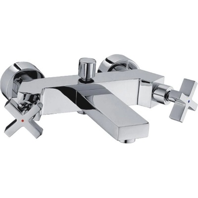 Inter Ceramic Стенен смесител за вана и душ Арт ICF 6006852, месинг, хром, с душ, държач и шлаух, 7.7x18.2см (6006852)