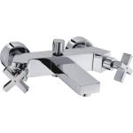 Inter Ceramic Стенен смесител за вана и душ Арт ICF 6006852, месинг, хром, с душ, държач и шлаух, 7.7x18.2см (6006852)