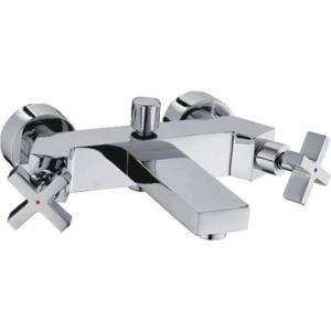 Inter Ceramic Стенен смесител за вана и душ Арт ICF 6006852, месинг, хром, с душ, държач и шлаух, 7.7x18.2см (6006852)