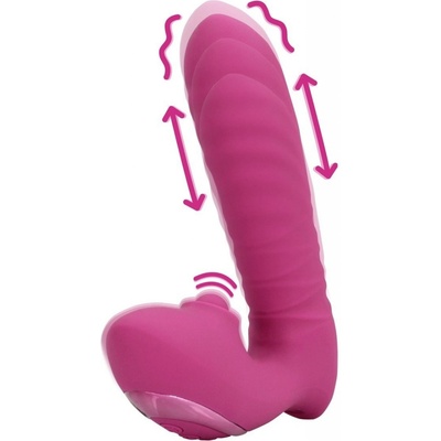 Loveline Přirážecí Thrusting and Tappping silikonový a pulzátor na klitoris 14,5 x 3,4 cm