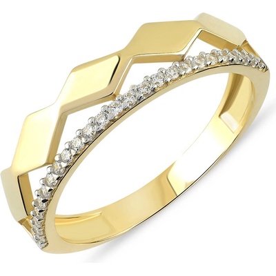 Lillian Vassago Originální zlatý prsten posázený zirkony LLV06 GR014