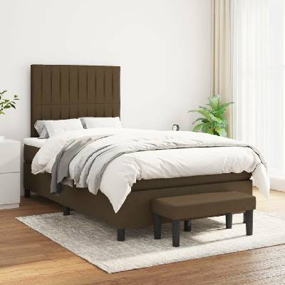 vidaXL 3136747 Boxspring postel s matrací textil / barva tmavě hnědá