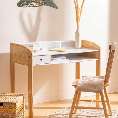 Atmosphera Dětský psací stůl s šuplíkem Natural White – Sleviste.cz