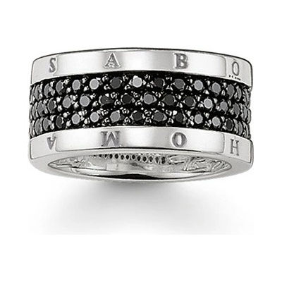 Thomas Sabo Prsten Klasický černý TR1710 051 11 64 Sterling Silver 925 Sterling silver