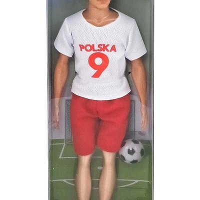 Defa Lucy panák fotbalista 30 cm v dresu Polsko set hráč s míčem v krabičce