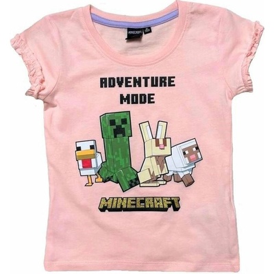 Minecraft tričko růžové