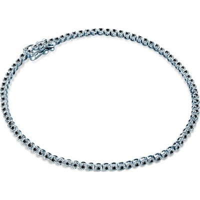 SAVICKI Tenisový náramok biele zlato s čiernymi diamantmi 0.27 ct 18 cm - SAVB05149 B