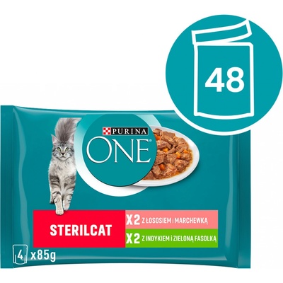 Purina ONE Sterilcat morka losos v šťave 48 x 85 g