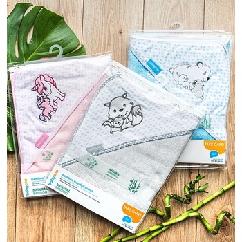 BabyOno Osuška s kapucňou Bamboo 100x100cm modrá