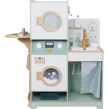Ginger Home Дървен игрален комплект 3 в 1 Ginger Home - Пералня, С мивка и сушилня (W10L030)