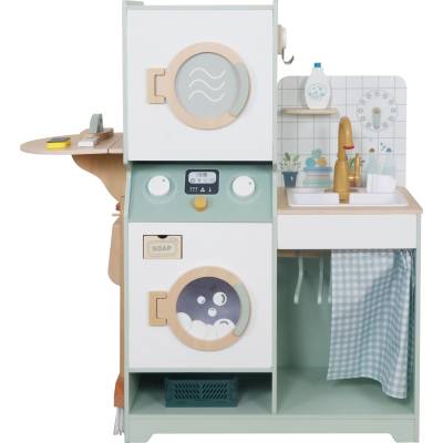Ginger Home Дървен игрален комплект 3 в 1 Ginger Home - Пералня, С мивка и сушилня (W10L030)