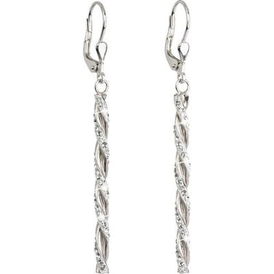 Pavona Stříbrné náušnice visací s krystaly Swarovski bílé 31128.1