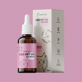 Cure Point CBD PET 5% olej pre psov a mačky s príchuťou klobásy 10 ml