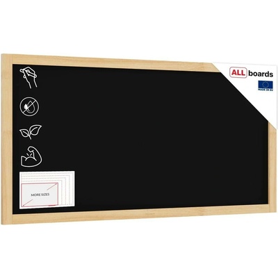 Allboards TB126NAT Tabule černá křídová v dřevěném přírodním rámu 120 x 60 cm