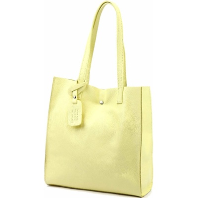 Luka dámska kožená shopper kabelka svetložltá A4 25-041 DOLLARO