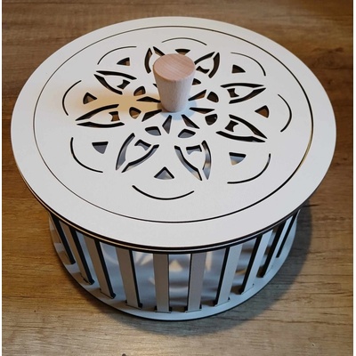 Konstrukce pro vyplétané košíky s víkem 20x10cm kruh typ T3 Bílá