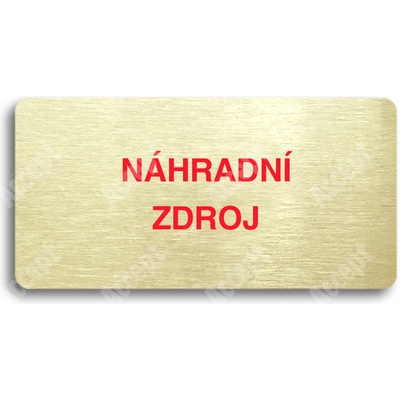 ACCEPT Piktogram NÁHRADNÍ ZDROJ - zlatá tabulka - barevný tisk bez rámečku
