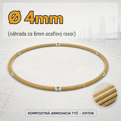 ROXOR Betonárska výstuž - prúty, hrúbka 6 mm, dĺžka 6 m
